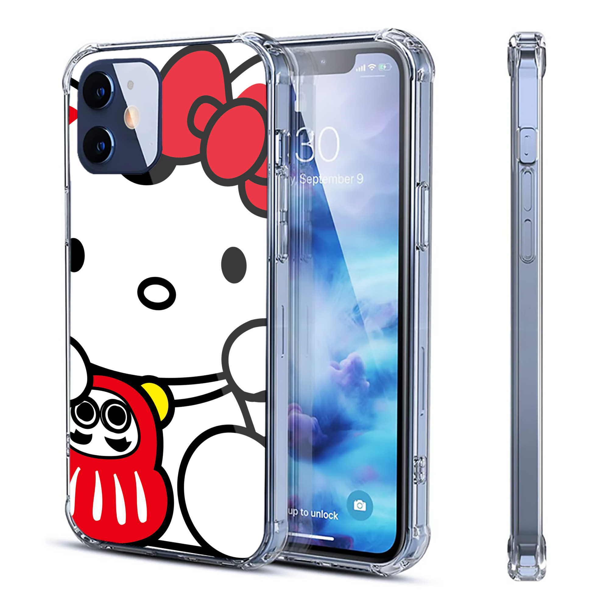 （画像用） Hello Kitty ハローキティ 【iPhone 12シリーズ対応】透明スマホケース（クリアソフトケース）